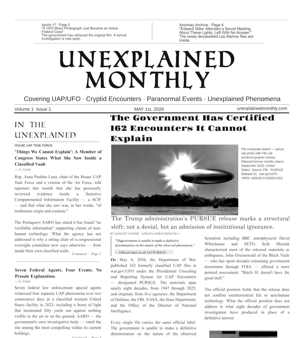 unexplained-monthly-page-one